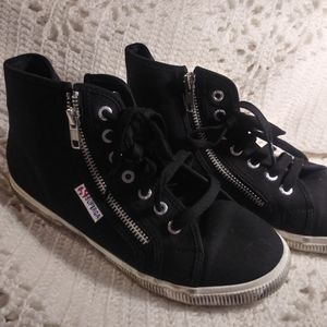 Superga black sneakers with zipper